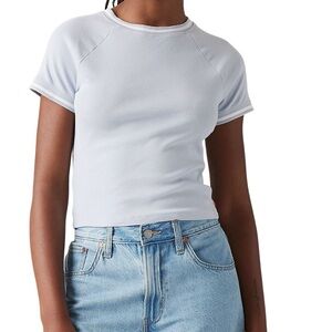 Levi's Women's Short Sleeve Cropped Oracle Ringer T-Shirt - Light Blue XL/M/XS/S